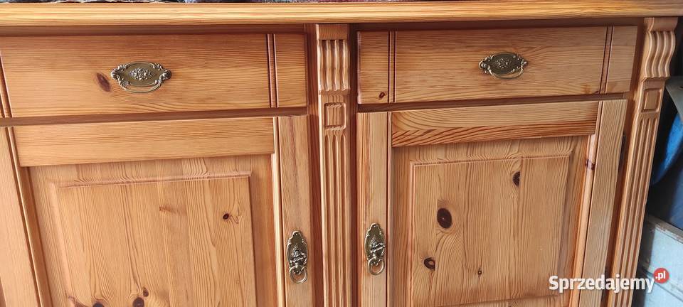 ładna witryna sosnowa kredens podświetlony z 50cm