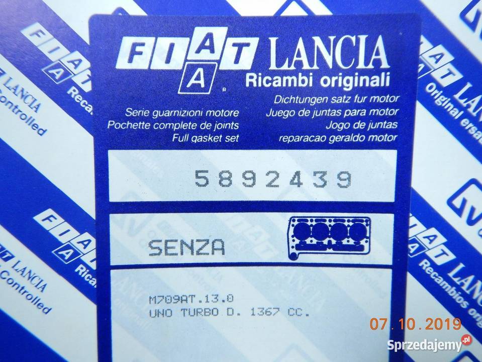 KOMPLET USZCZELEK SILNIKA FIAT PANDA DIESEL ASO