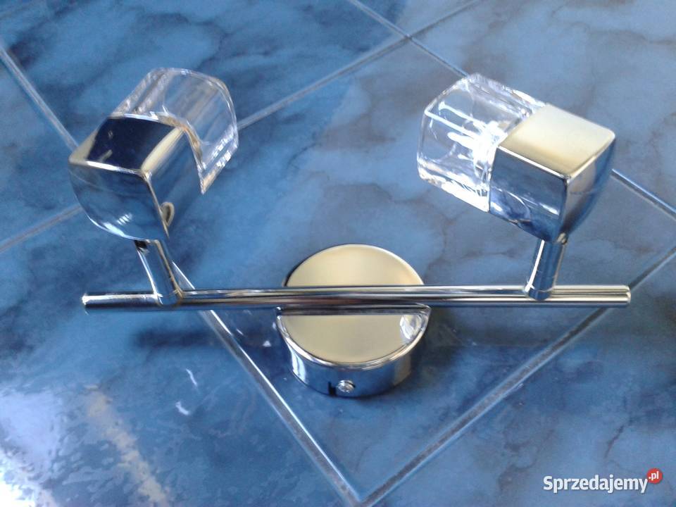Lampa ścienna sufitowa kinkiet chrom i szkło Rybnik