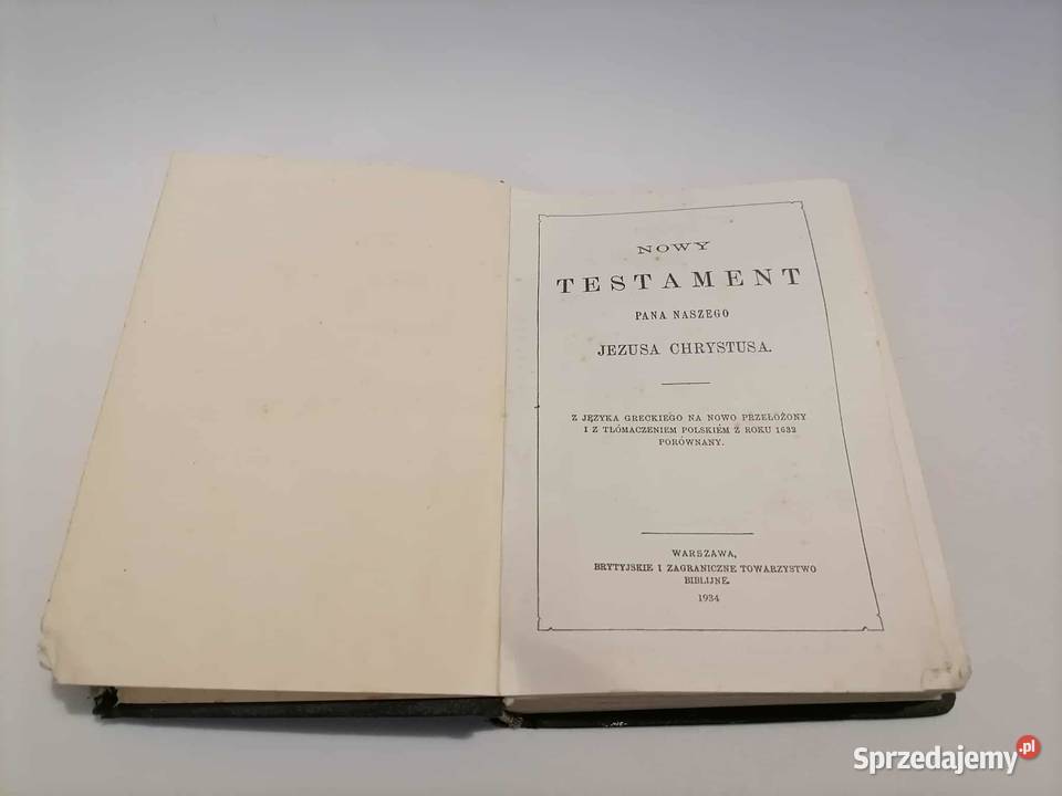 Nowy Testament z Psalamami Pana Naszego Jezusa Rok wydania 1934 Wałbrzych