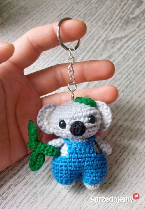 Miś koala wykonany na szydełku brelok zawieszka łódzkie Łask