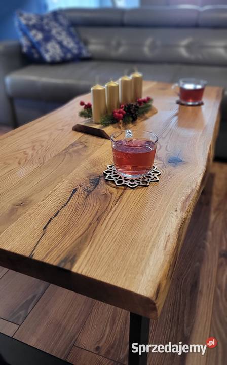 Industrialny stolik kawowy 120 Ława dębowy blat sprzedam