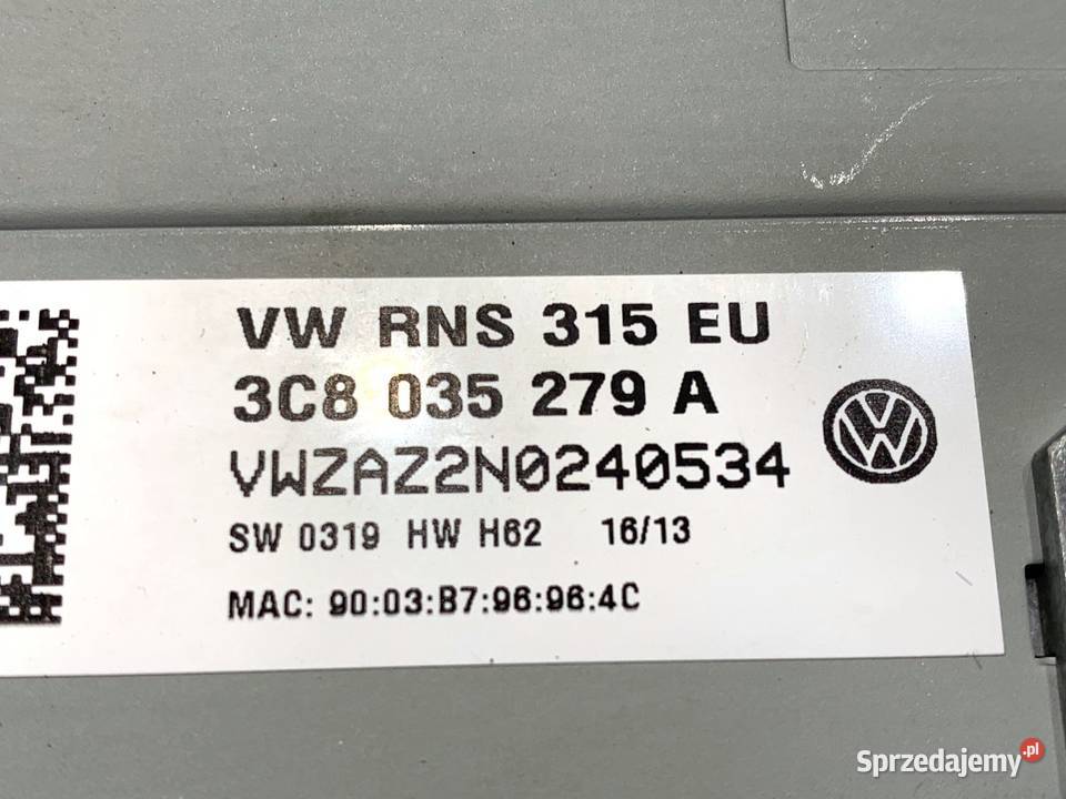 RADIO VW PASSAT B7 3C8035279A 1015 ODTWARZACZ Sprzęt audio fabryczny