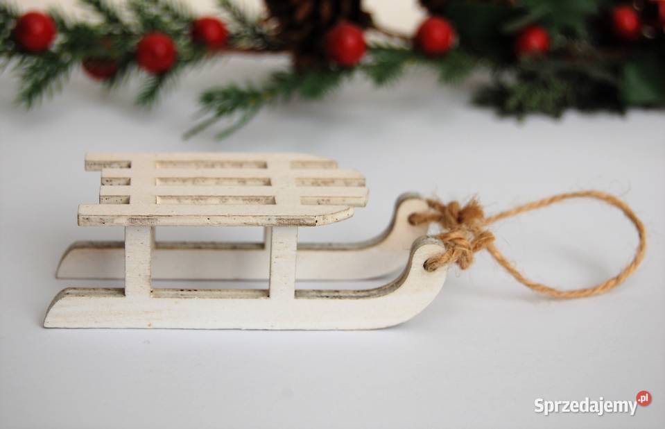 Sanki drewniana zawieszka ozdoba Finlandia Lublin