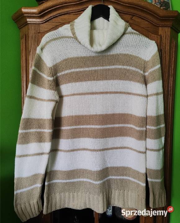 Sweter golf ciepły OKAY XL brązowy/beżowy Piaseczno