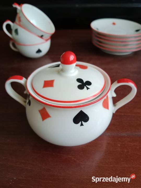 Kultowy Serwis Kawowy Karty Chodzież PRL 12 Antyki, Sztuka, Kolekcje Ruda Śląska