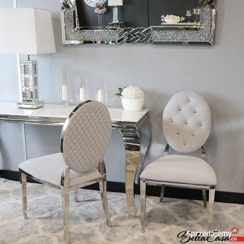 Krzesła glamour Ludwik Pikowane Złote Jadalnia 50cm Warszawa sprzedam