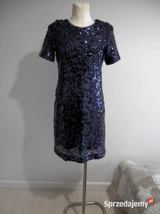 Sukienka Wieczorowa Imprezowa Klubowa Granatowa