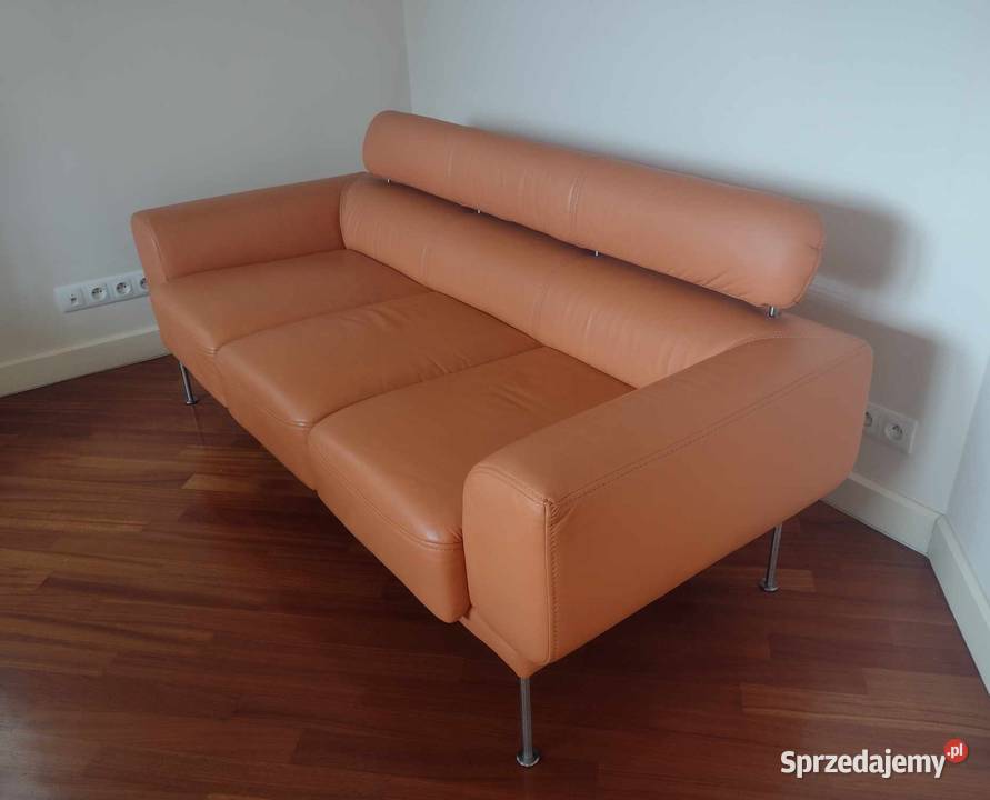 Sofa kanapa 3 osobowa skórzana z podnóżkiem Kler mazowieckie Warszawa