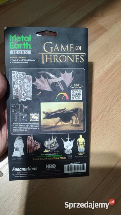 Metal Earth Gra o Tron Drogon metalowa figurka Książ Wielkopolski