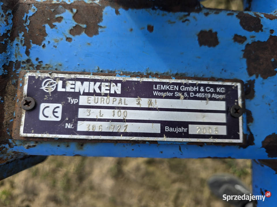 Pług obrotowy 4 skibowy LEMKEN EUROPAL 3 L 100 warmińsko-mazurskie