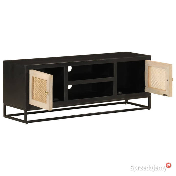 Szafka pod TV czarna 110x30x40 lite drewno mango mazowieckie Warszawa sprzedam