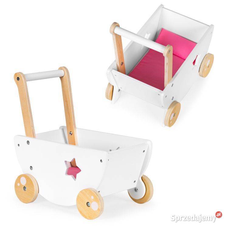 Drewniany wózek lalek chodzik pchacz 2w1 Ecotoys Bielsk Podlaski sprzedam