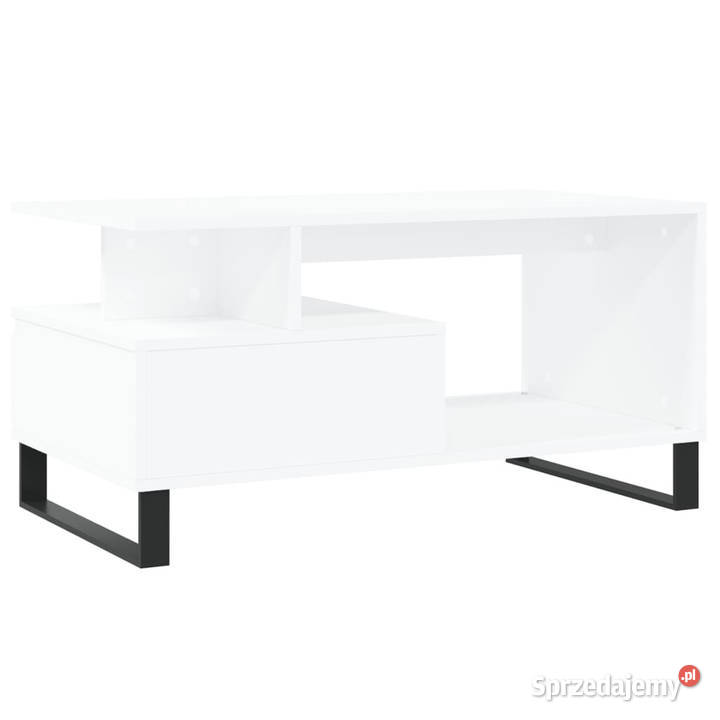 Stolik kawowy biały 90x49x45 materiał