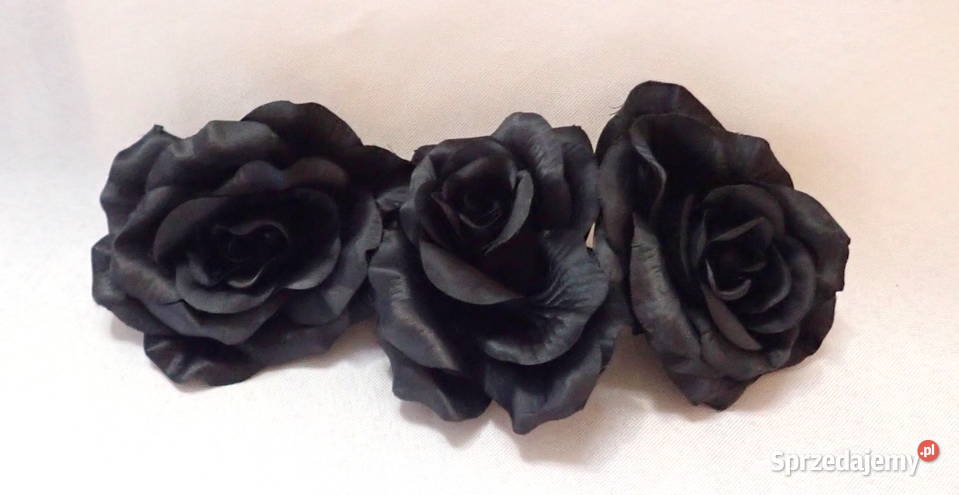 Róże rozwinięte CZARNE średnica 10 główki Siewierz