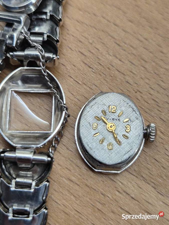Zegarek vintage Bulova 14k białe złoto śląskie