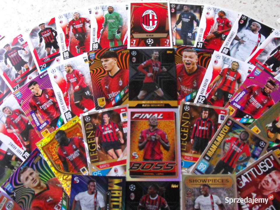 AC MILAN zestaw 51 kart piłkarskich BEZ POWTÓREK Mykanów sprzedam