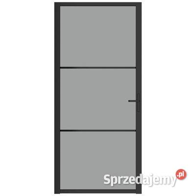 Drzwi wewnętrzne 93x2015 czarne szkło ESG i Warszawa