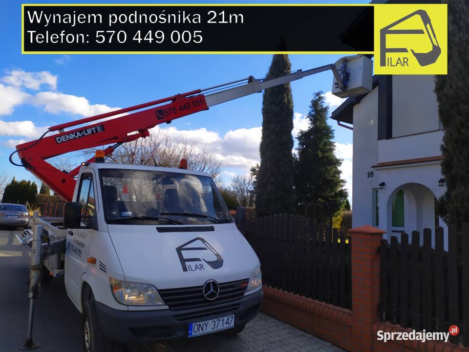 Wynajem podnośnika koszowego 21 m PHU FILAR Paczków