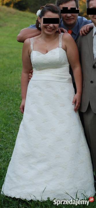 Spredam koronkową suknię ślubną ecru 4042 Kraków