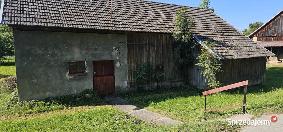 Drewniany dom z budynkiem gospodarczym Jodłowa