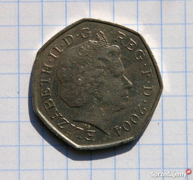 50 PENSÓW FIFTY PENCE 2004 WIELKA BRYTANIA lubelskie Parczew