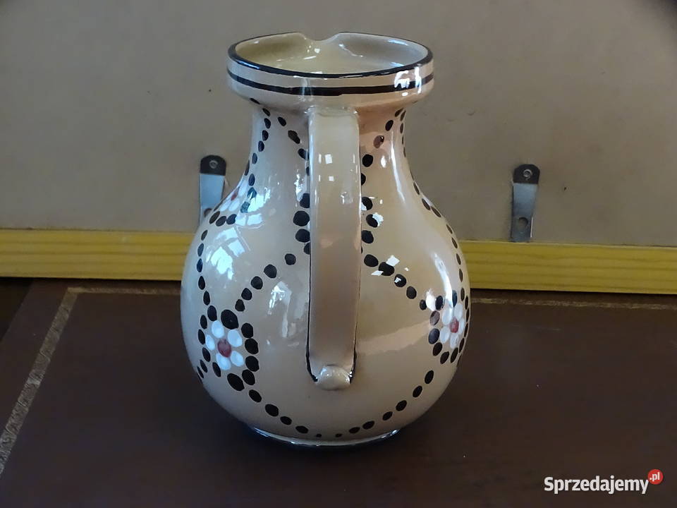 Ceramiczny dzbanek wazon ręcznie malowany retro Biłgoraj sprzedam