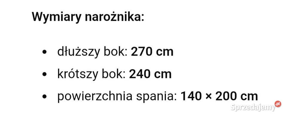 Narożnik z funkcją spania wygodny solidny 0cm Stare Strącze
