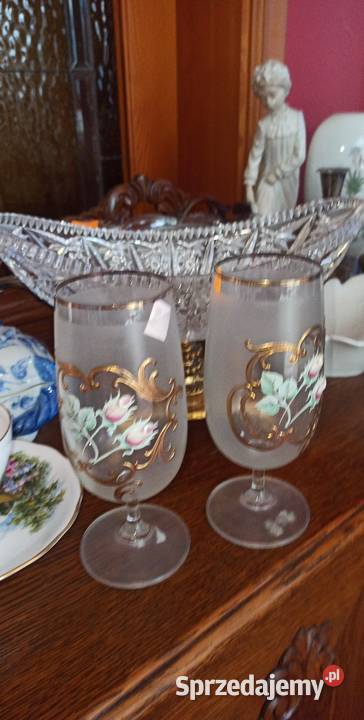 Kieliszek Bohemia Kobaltowe szkło Ręcznie Porcelana i szkło Gdańsk sprzedam