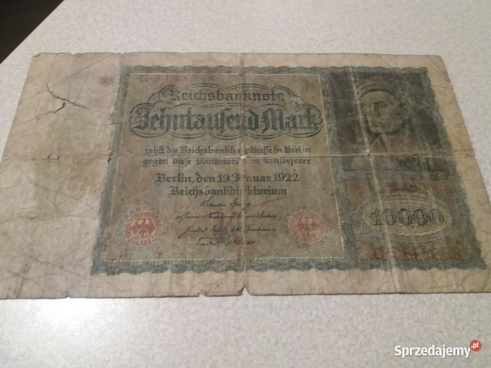 Banknot 10000 marek śląskie Będzin