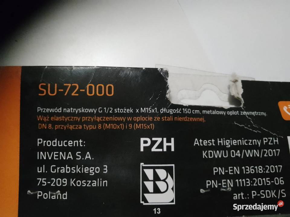 Przewód do baterii z wyciąganą wylewką świętokrzyskie Kielce sprzedam
