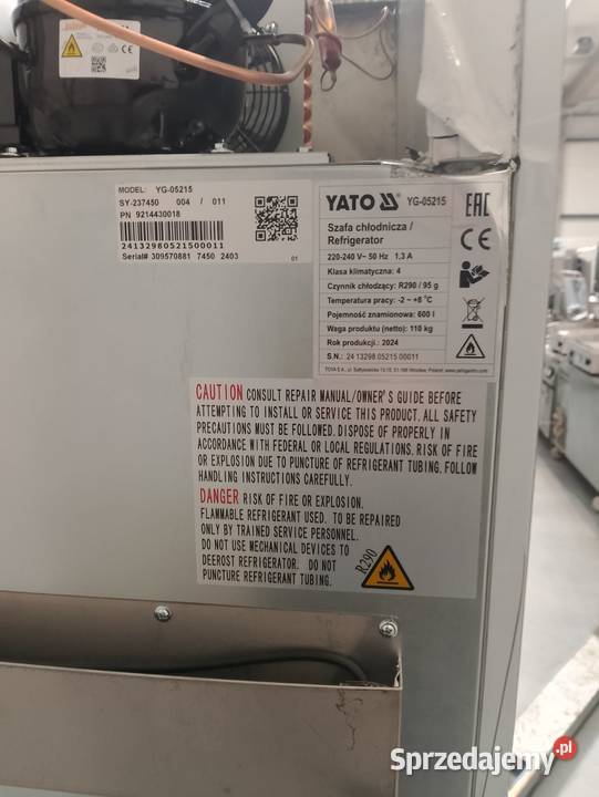Szafa chłodnicza INOX 600 l 680x810x2010 YG05215 Wrocław