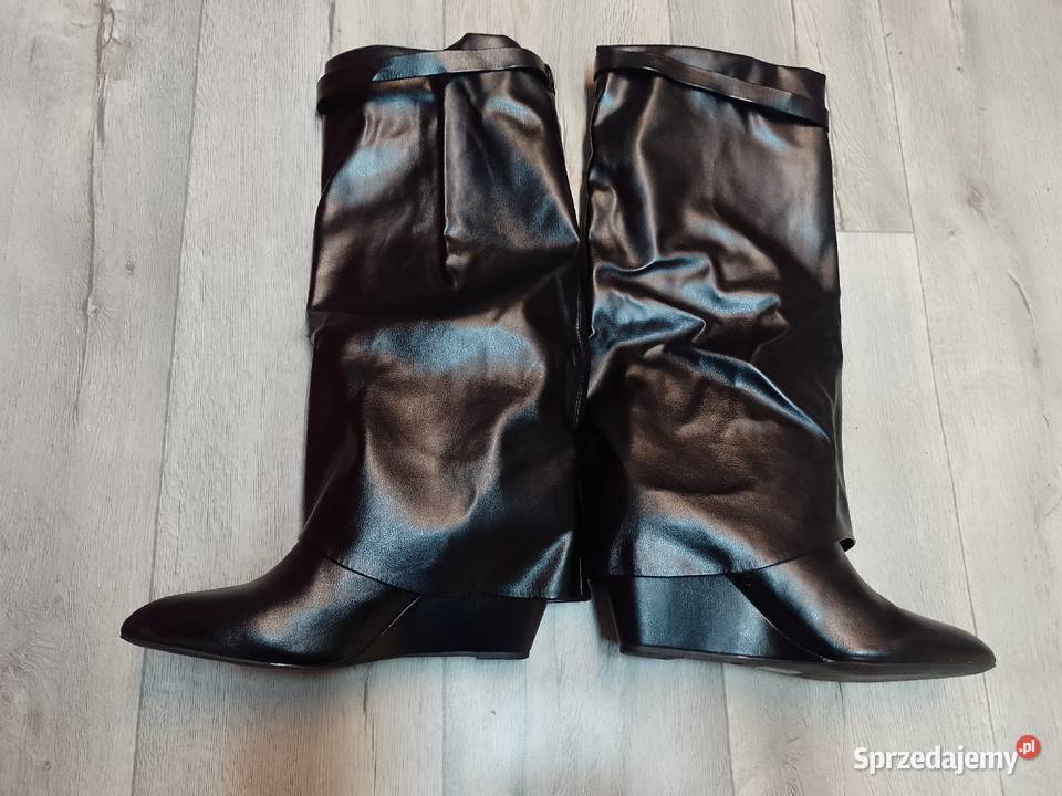 4243 Ekskluzywne czarne wygodne kozaki kowbojki Kozaki Kraków