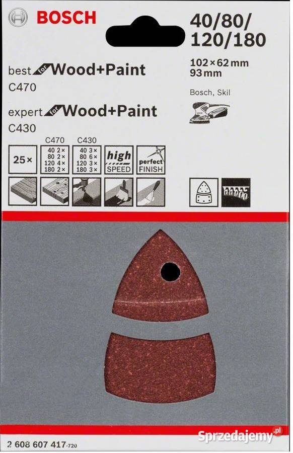 24x Bosch PAPIER ŚCIERNY DO SZLIFIEREK C470 C430 Gaszowice