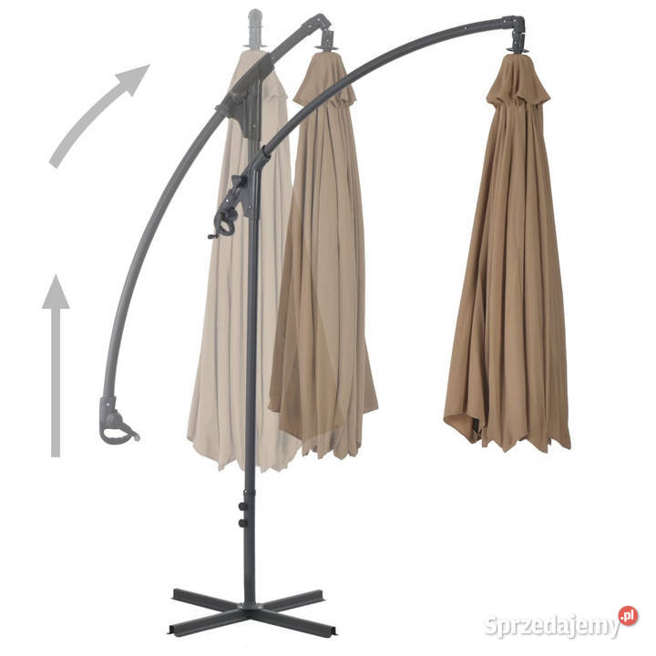 Parasol wiszący ze stalowym słupkiem 300 taupe Pozostałe Warszawa