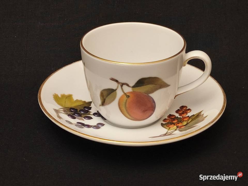 Zestaw kawowy angielski Royal Worcester Evesham Porcelana i szkło lubelskie Chełm