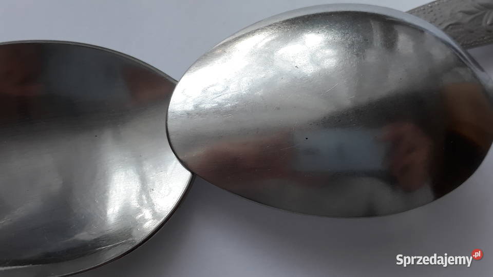 Łyżki obiadowe 2 ROŚLINNY Gerlach sztućce PRL Dąbrowa Górnicza sprzedam