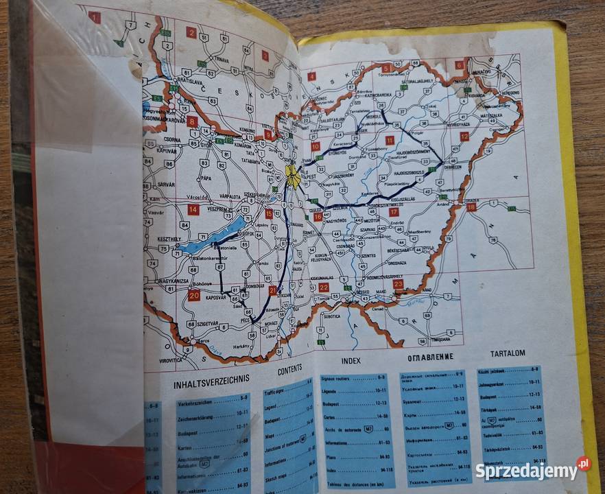 Road atlas of Hungary 1360 000 j ang niem franc Rok wydania 1974 Mapy i przewodniki
