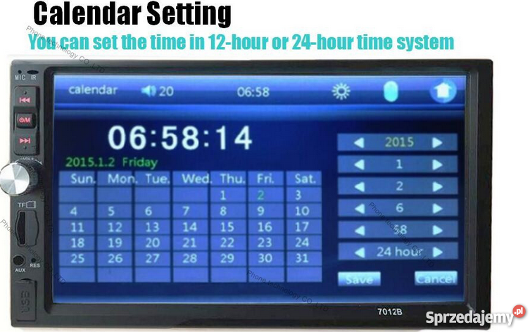 Radio 7012B 2 din 7 dvdMP 5 kamera cofania wielkopolskie