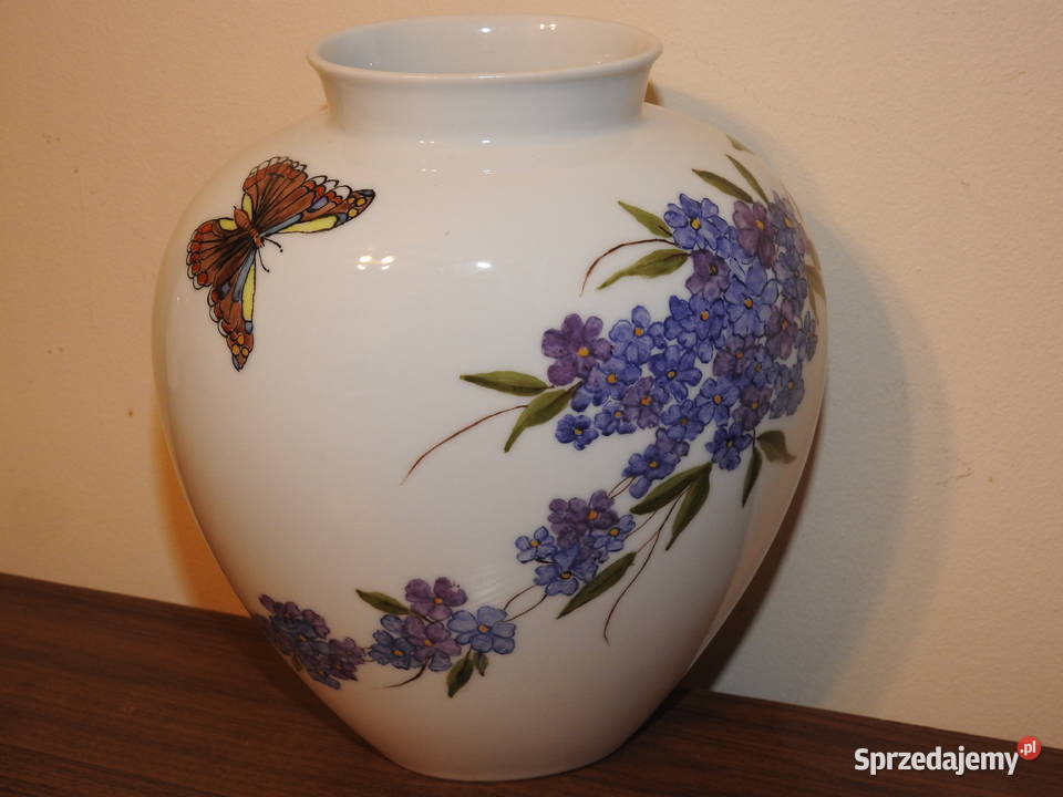 Piękny sygnowany porcelanowy wazon - niemiecki
