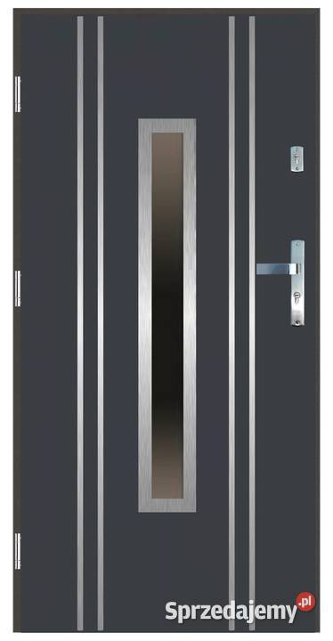 Drzwi wejściowe do domu GI11 INOX Antracyt 90 Dom i Ogród Ciemniewo