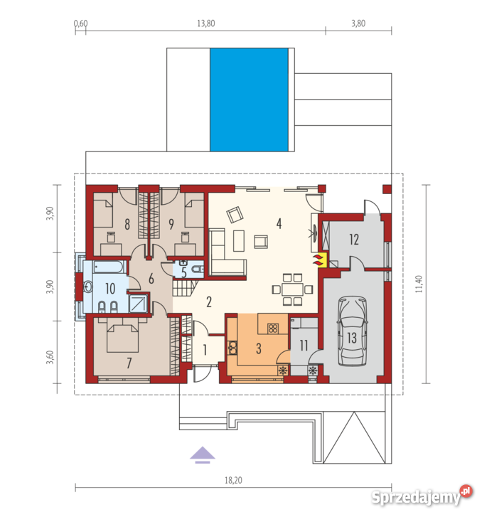 Nowy dom jednorodzinny Jarosław Widna Góra pustak