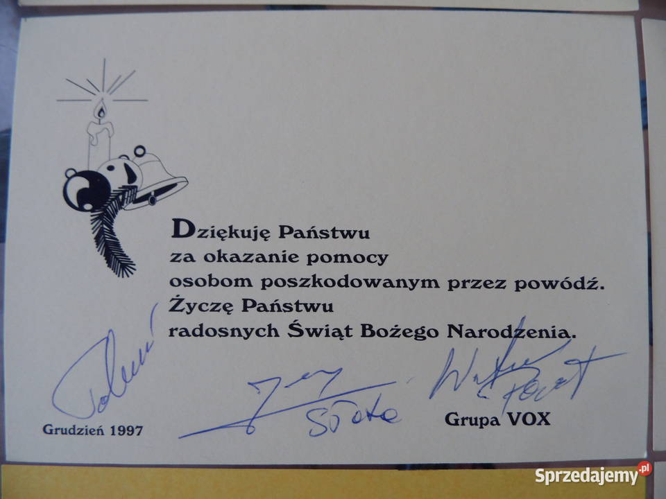 Autografy Wałęsa Rynkowski VOX Kałużyński