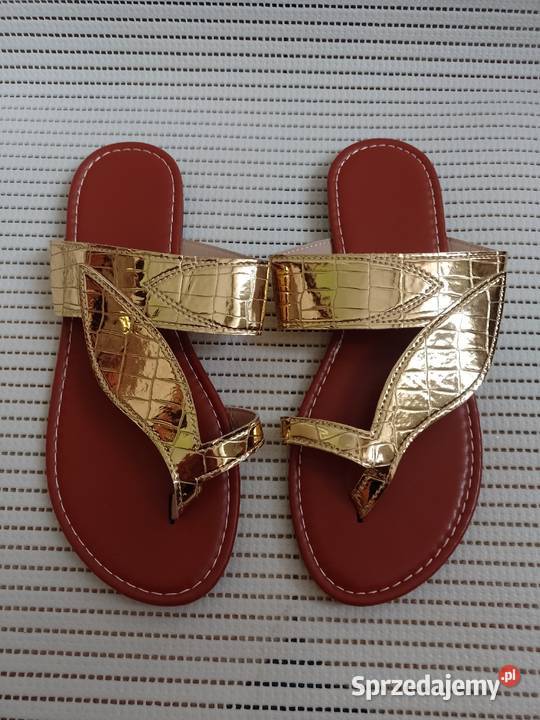40 Złote Klapki japonki z Londynu NOWE inna Kraków