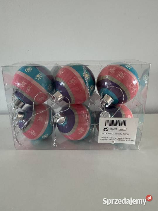 Bombki świąteczne 6 sztuk nietłukące się wielokolorowy Poznań