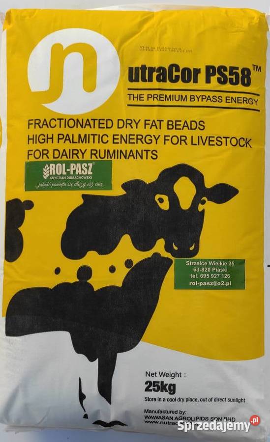 Tłuszcz paszowy palmowy trójglicerydy dla krów bydła NutreaCor PS85 Tłuszcz paszowy palmowy trójglicerydy dla krów bydła NutreaCor PS85