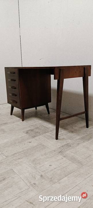 biurko PRL patyczak dwustronne z szufladami Radomsko