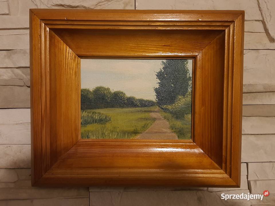 Miniatura malowana na płótnie akryl w drewnianej Sopot