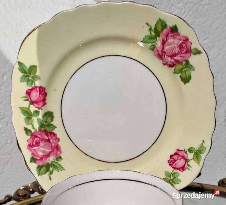 Colclough Yellow TALERZ DESEROWY Vintage Roses Pabianice sprzedam