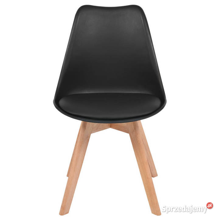 Krzesła stołowe 4 czarne plastikowe WM244788